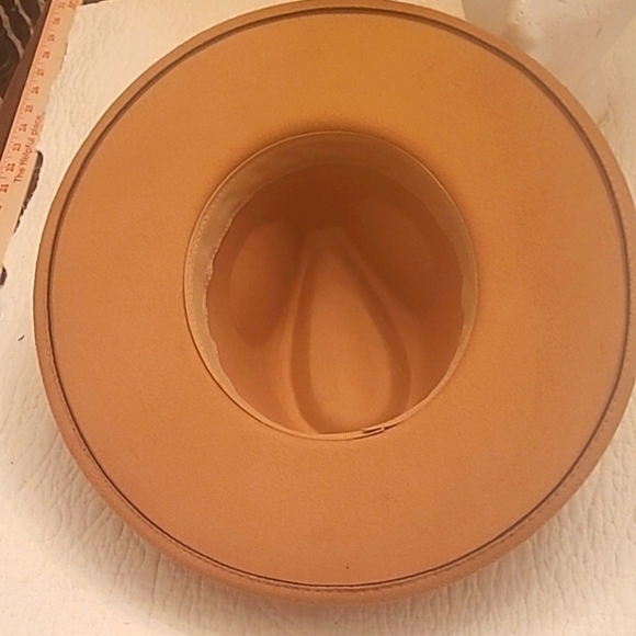 Hand Crafted Beige Orange Floral Bolero Hat Burned Outlines Feathers Flowers - Picture 11 of 15